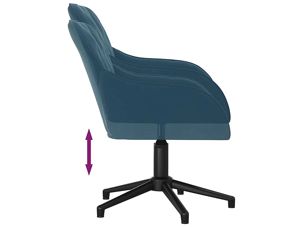 Chaises pivotantes à manger lot de 2 Bleu Velours