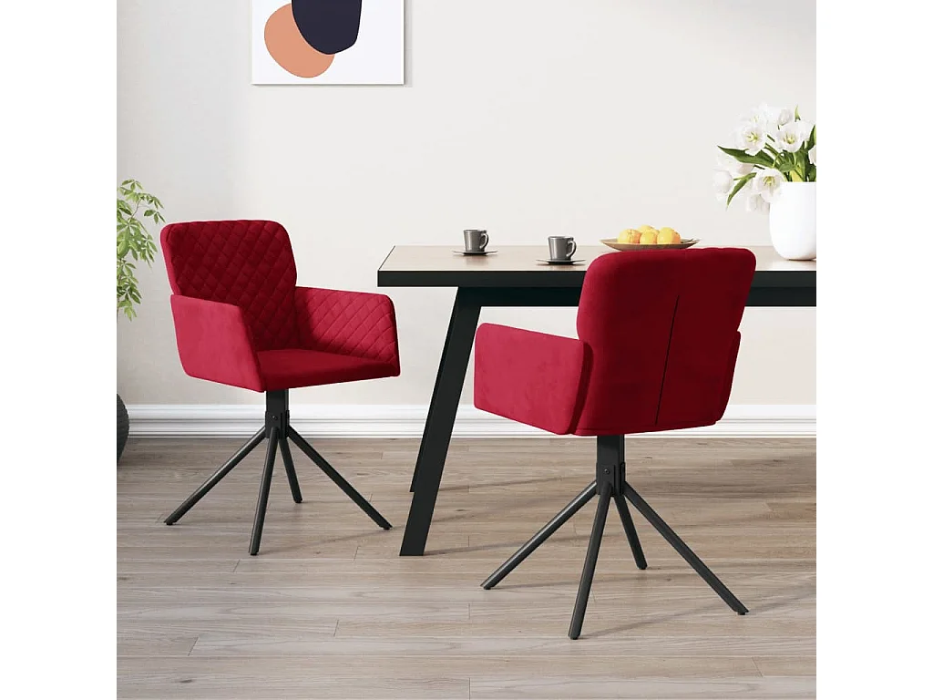 Esszimmerstühle 2 Stk. Drehbar Weinrot Samt