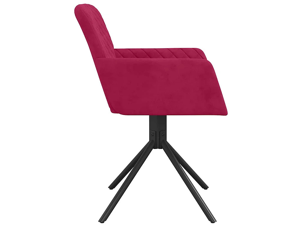 Sedie da Pranzo Girevoli 2 pz Rosso Vino in Velluto