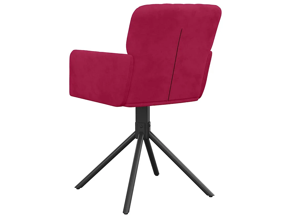 Sedie da Pranzo Girevoli 2 pz Rosso Vino in Velluto