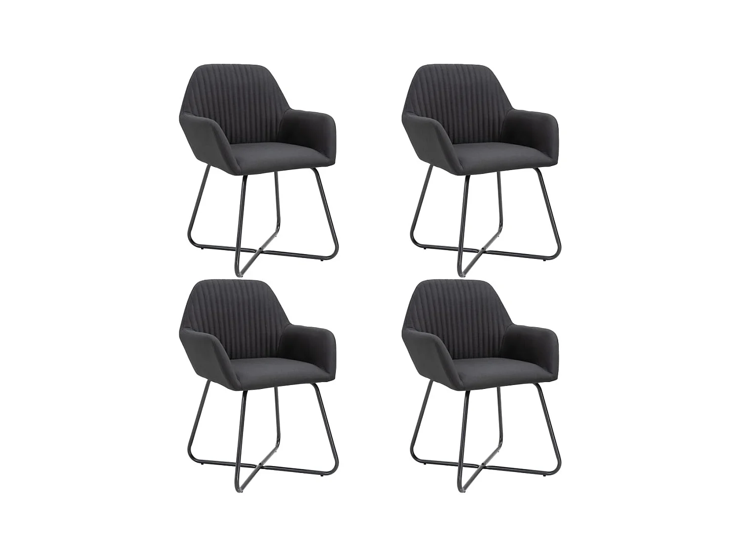 Eetkamerstoelen 4 st stof zwart