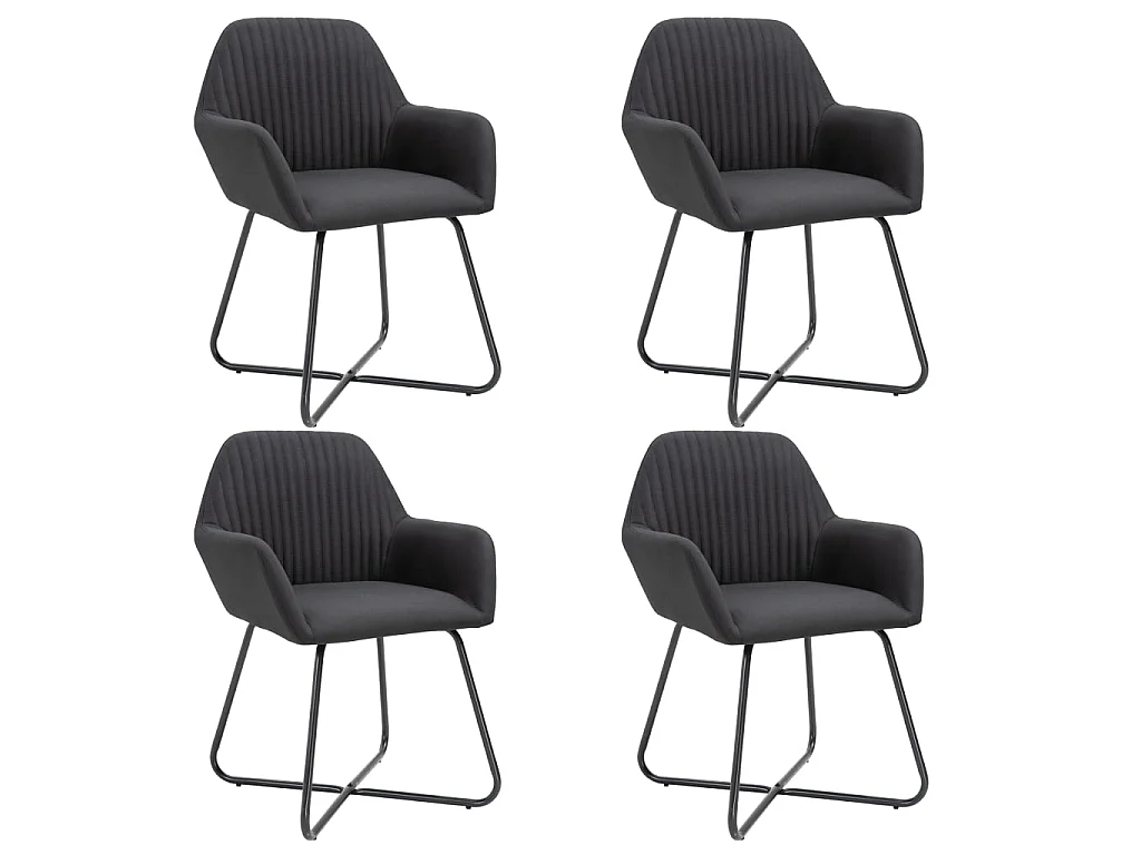Eetkamerstoelen 4 st stof zwart