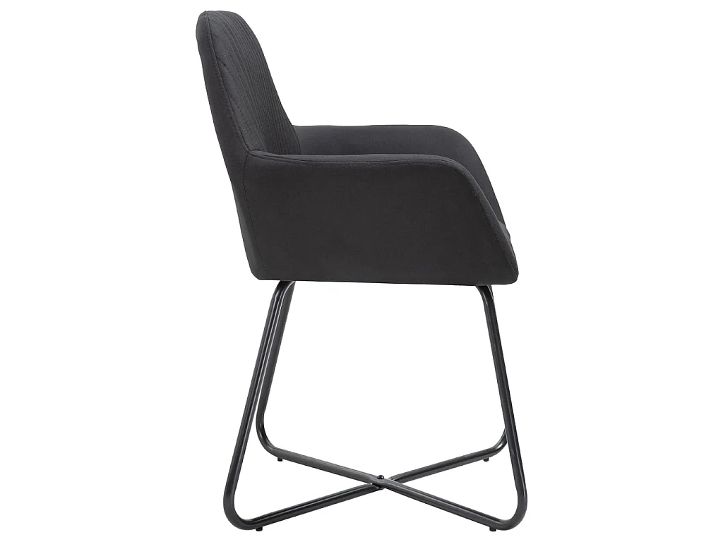 Eetkamerstoelen 4 st stof zwart