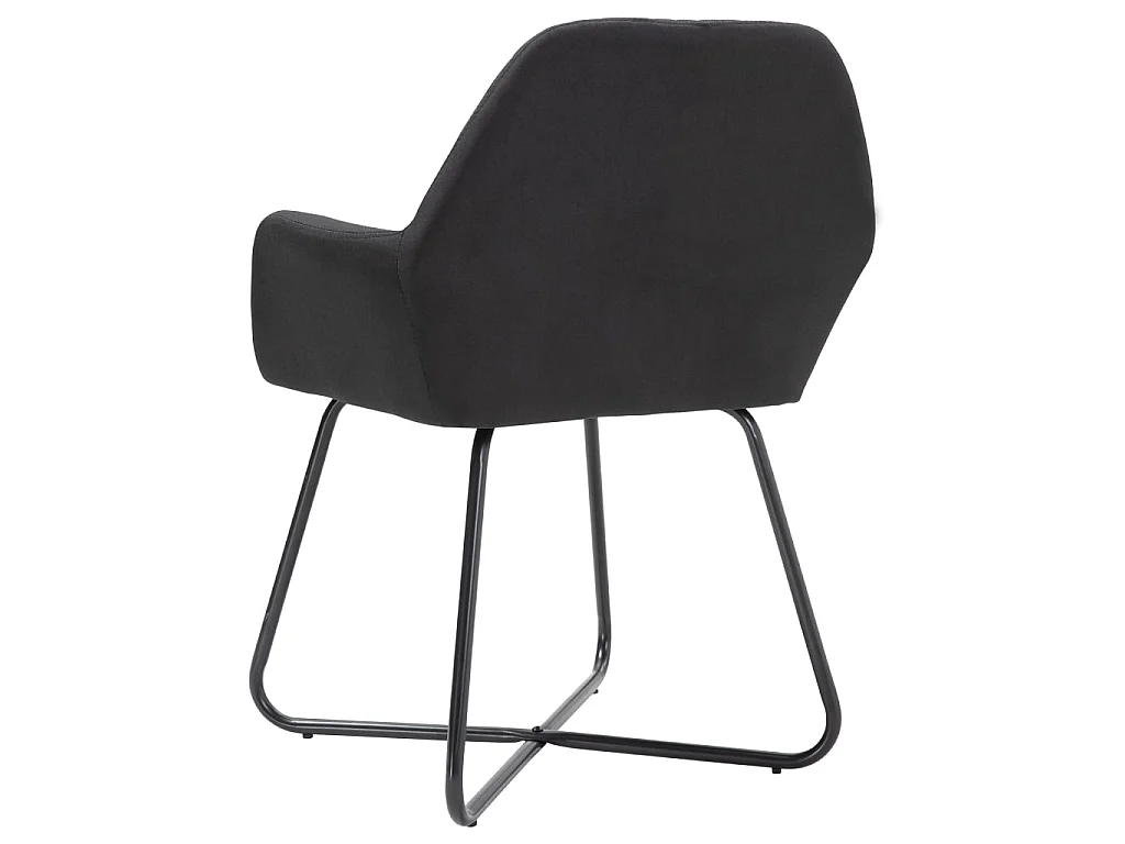 Eetkamerstoelen 4 st stof zwart