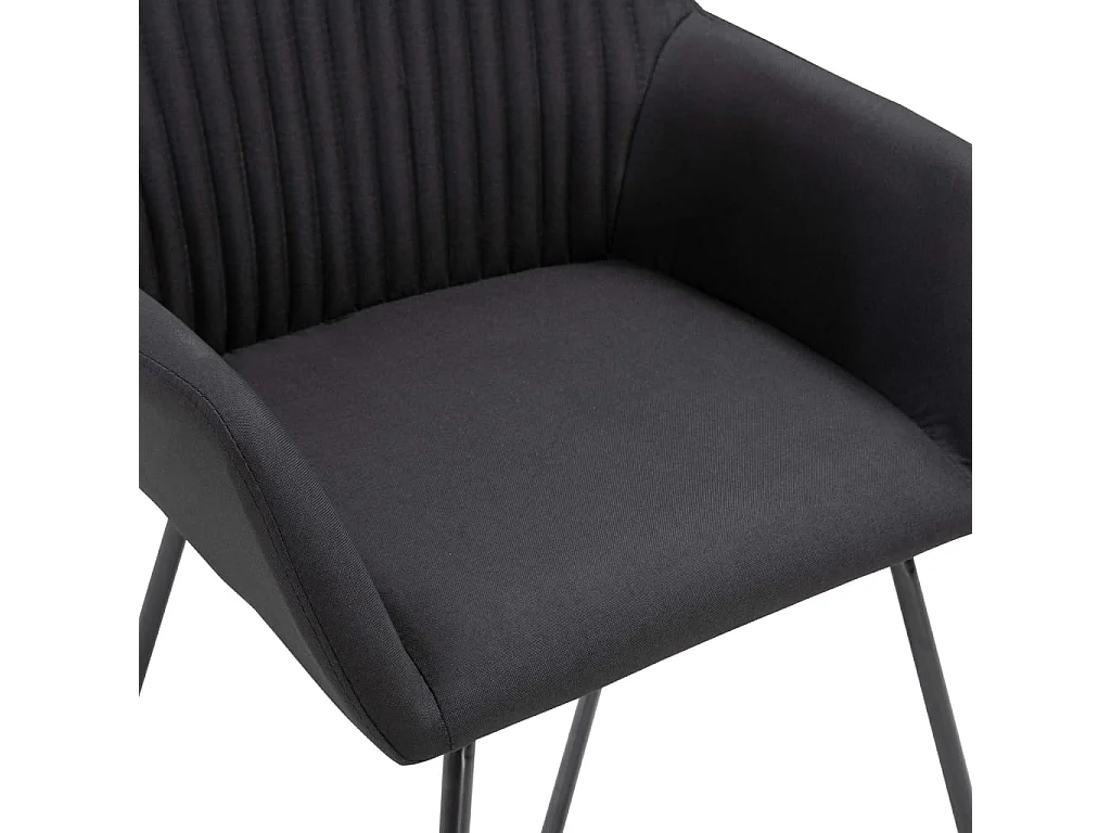 Eetkamerstoelen 4 st stof zwart