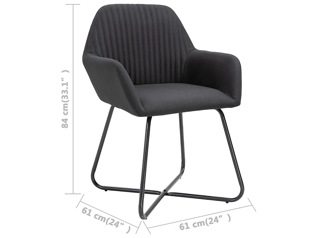 Eetkamerstoelen 4 st stof zwart