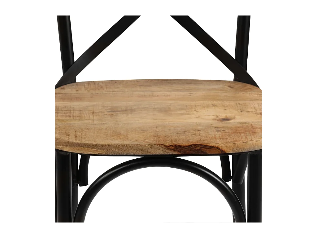 Esszimmerstühle 4 Stk. Schwarz Mango-Massivholz