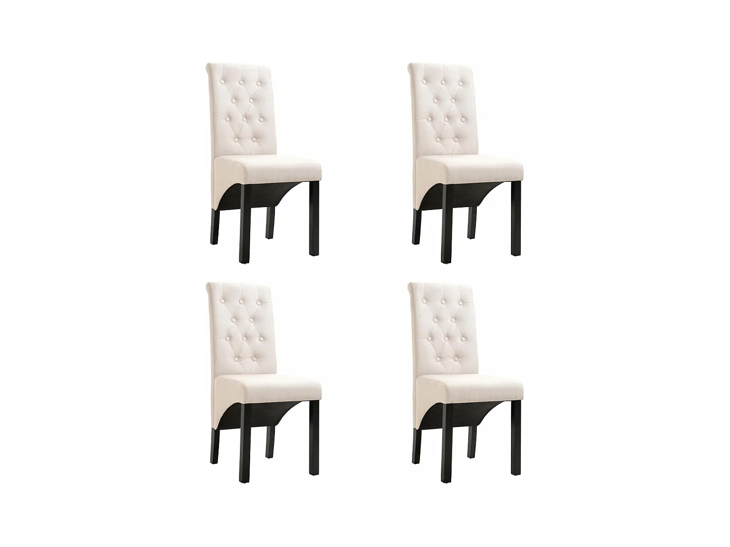 Chaises à manger lot de 4 crème tissu