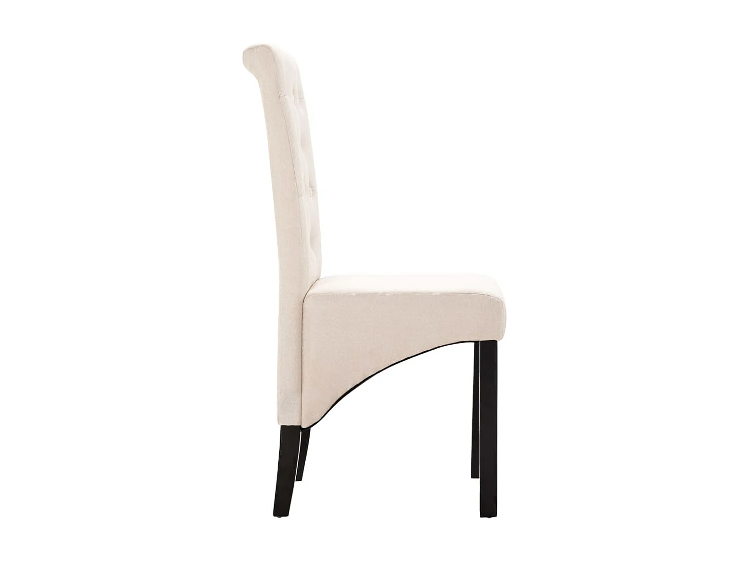 Eetkamerstoelen 4 st stof crèmekleurig