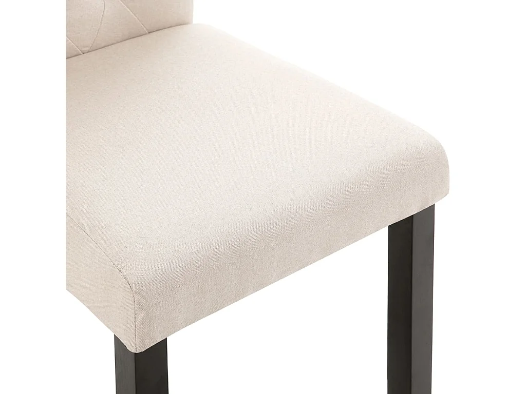 Eetkamerstoelen 4 st stof crèmekleurig