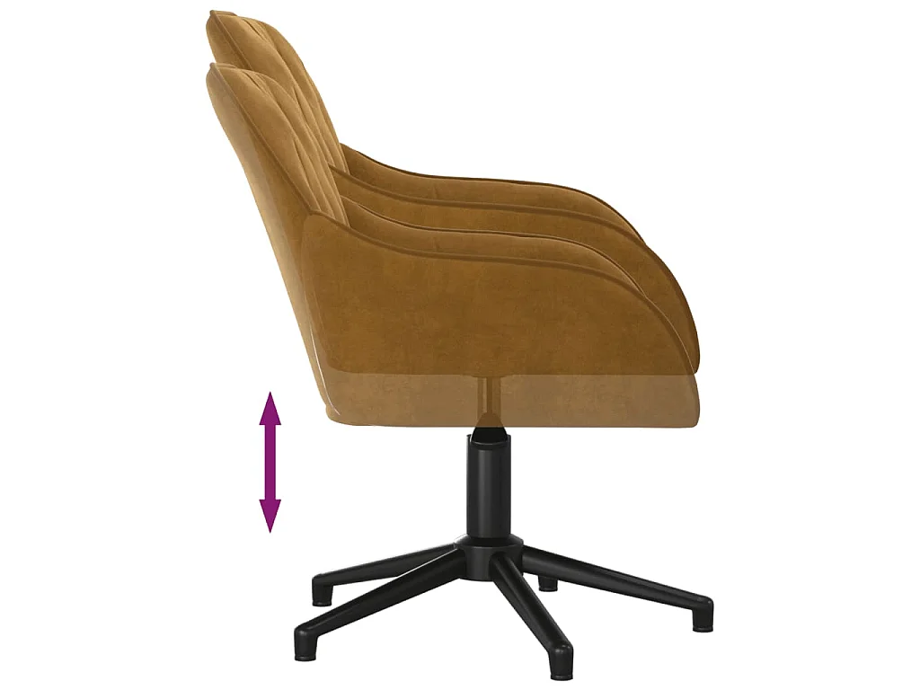Chaises pivotantes à manger lot de 2 Marron Velours
