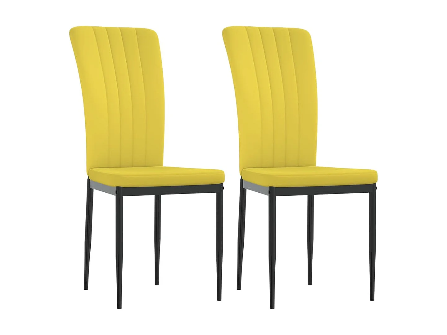 Cadeiras de jantar 2 pcs veludo amarelo mostarda