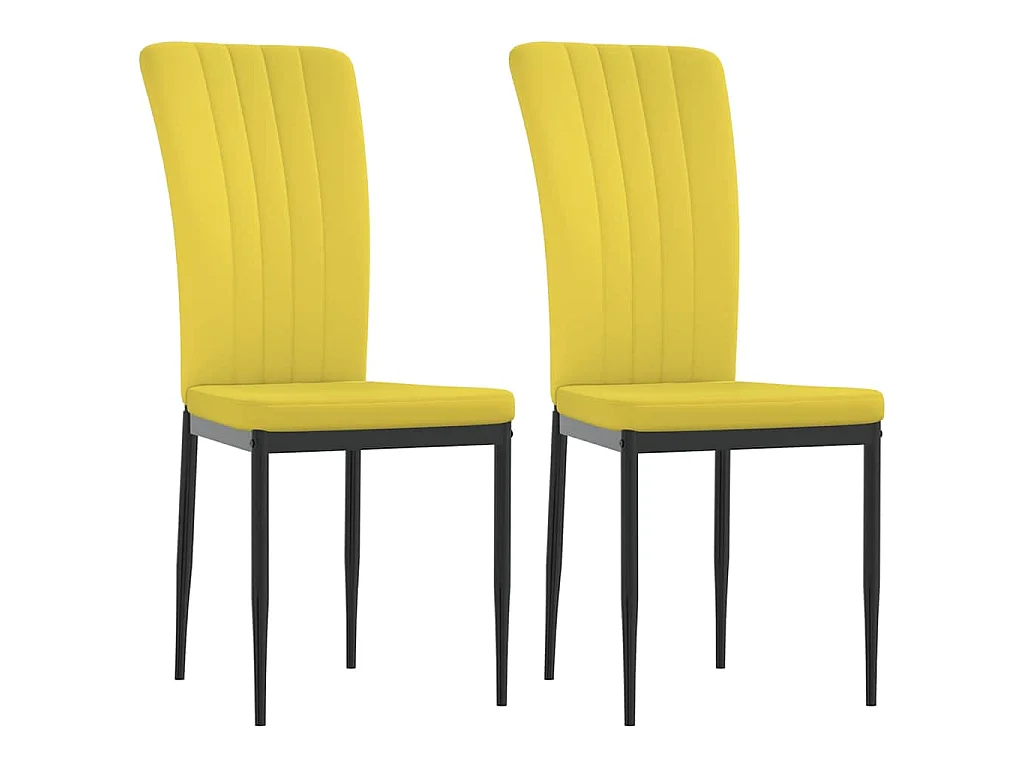 Chaises à manger lot de 2 Jaune moutarde Velours