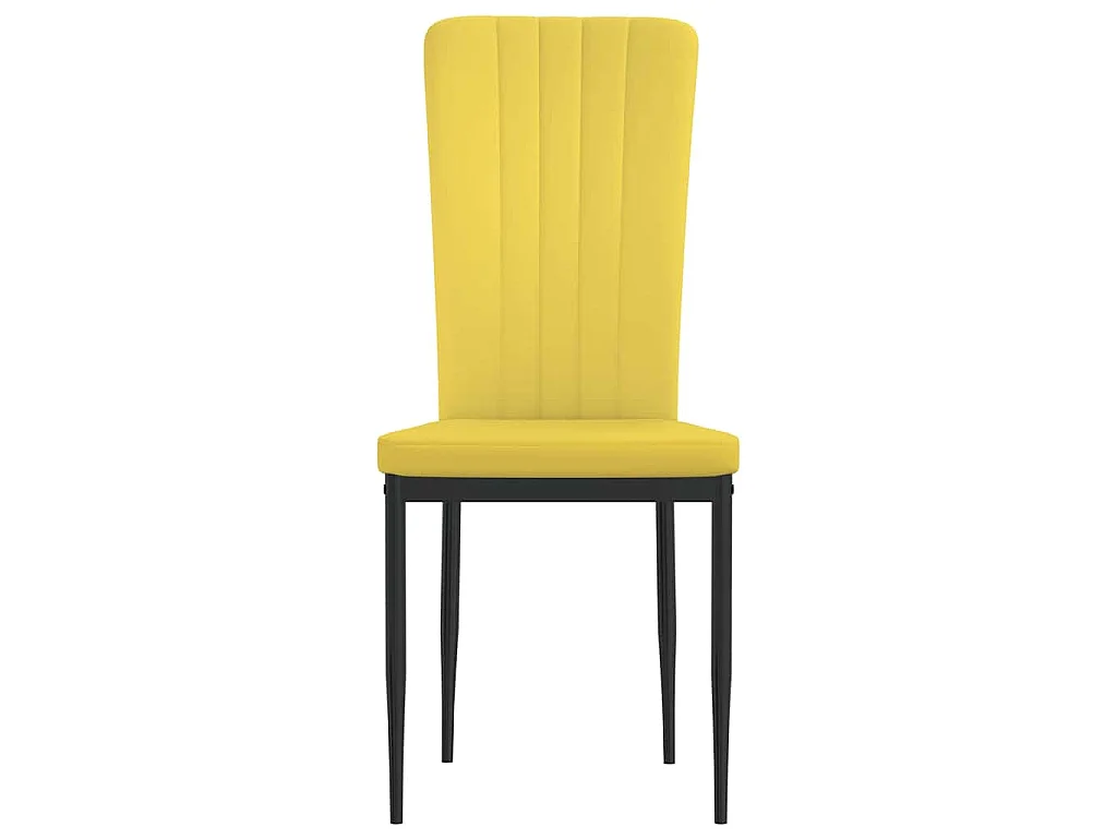 Chaises à manger lot de 2 Jaune moutarde Velours