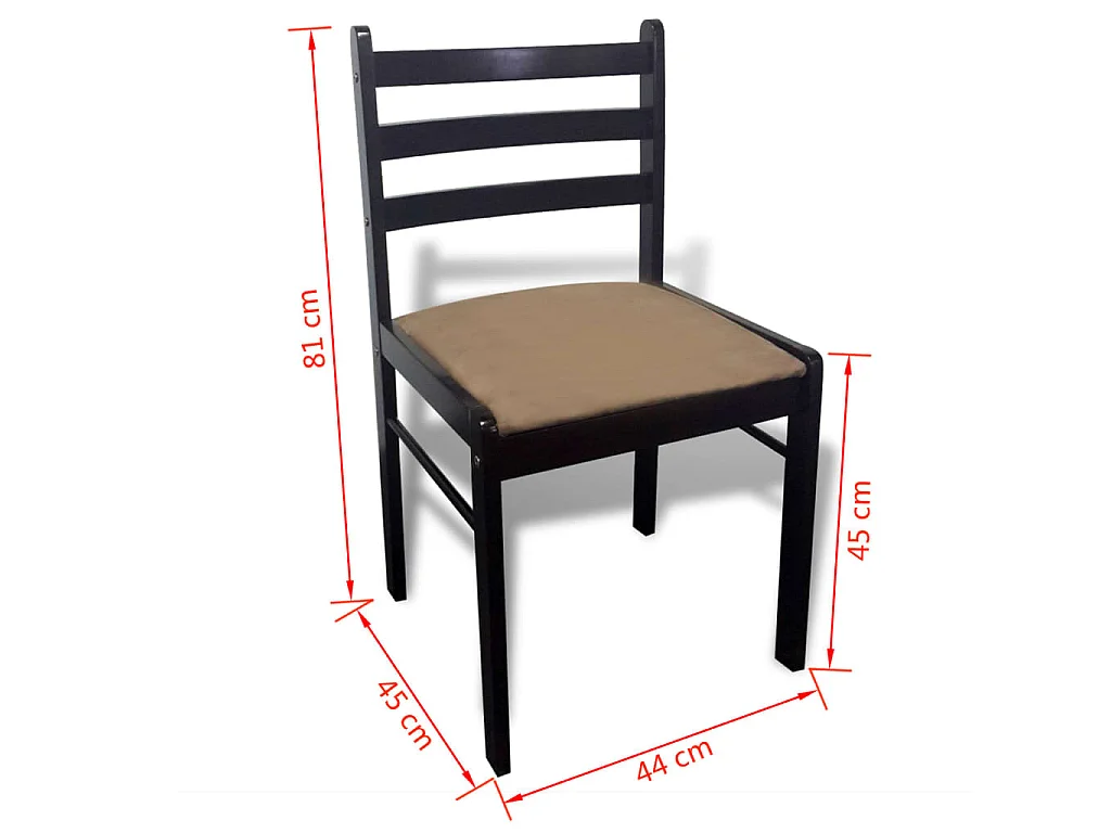 Eetkamerstoelen 6 st massief hout en fluweel bruin