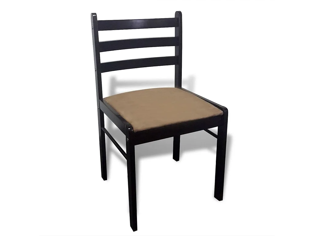 Eetkamerstoelen 6 st massief hout en fluweel bruin