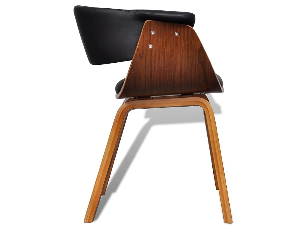 Eetkamerstoelen 4 st gebogen hout en kunstleer