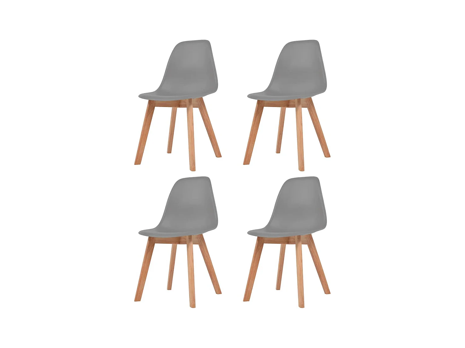 Sillas de comedor 4 unidades plástico gris