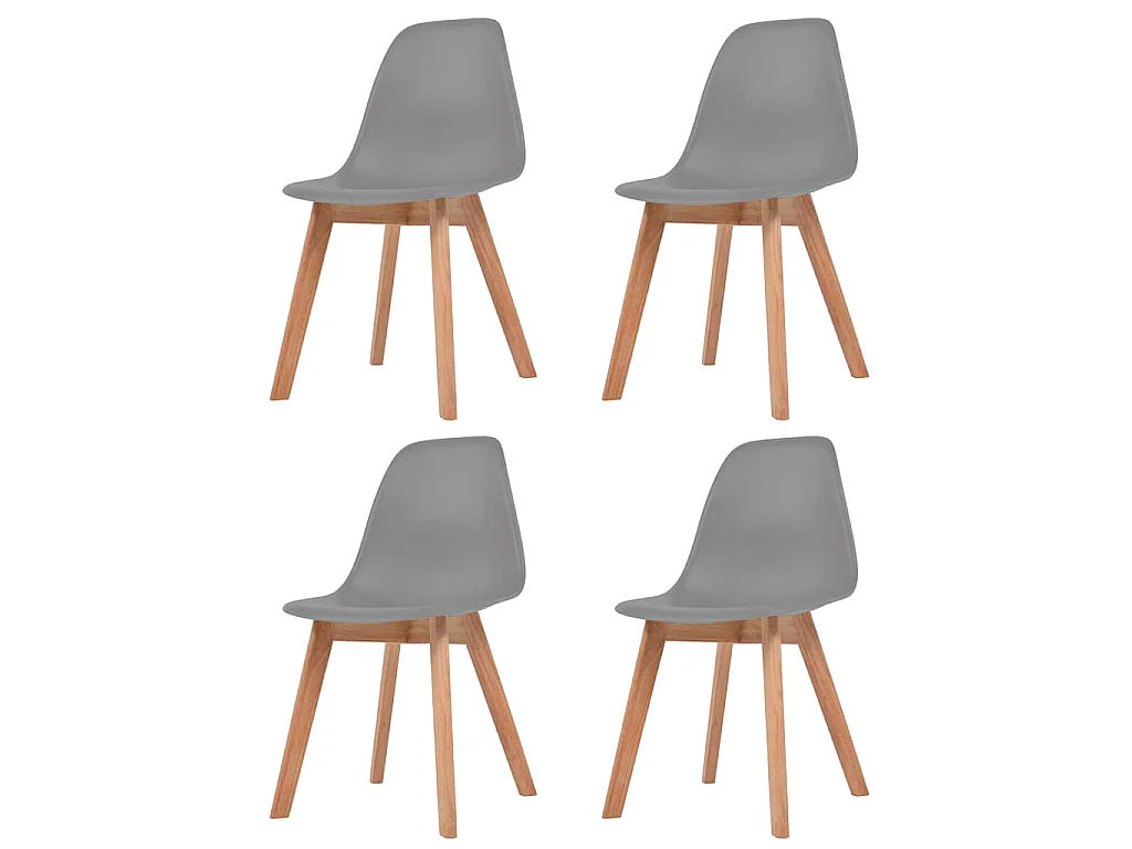 Eetkamerstoelen 4 st kunststof grijs
