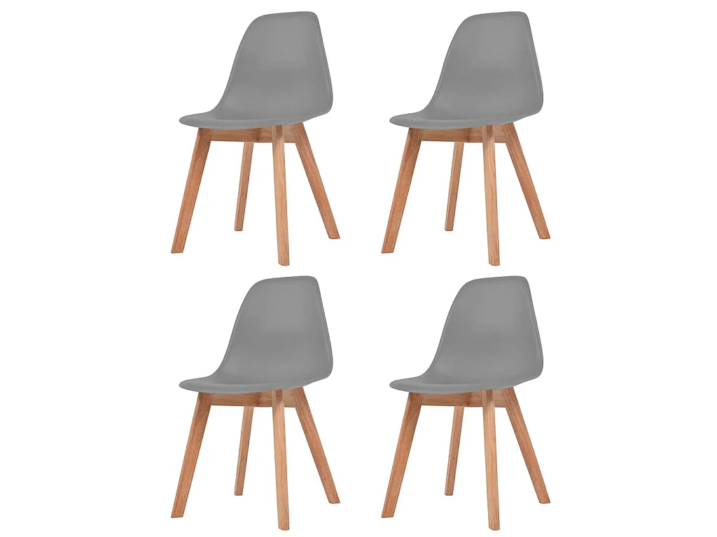 Chaises à manger lot de 4 Gris Plastique