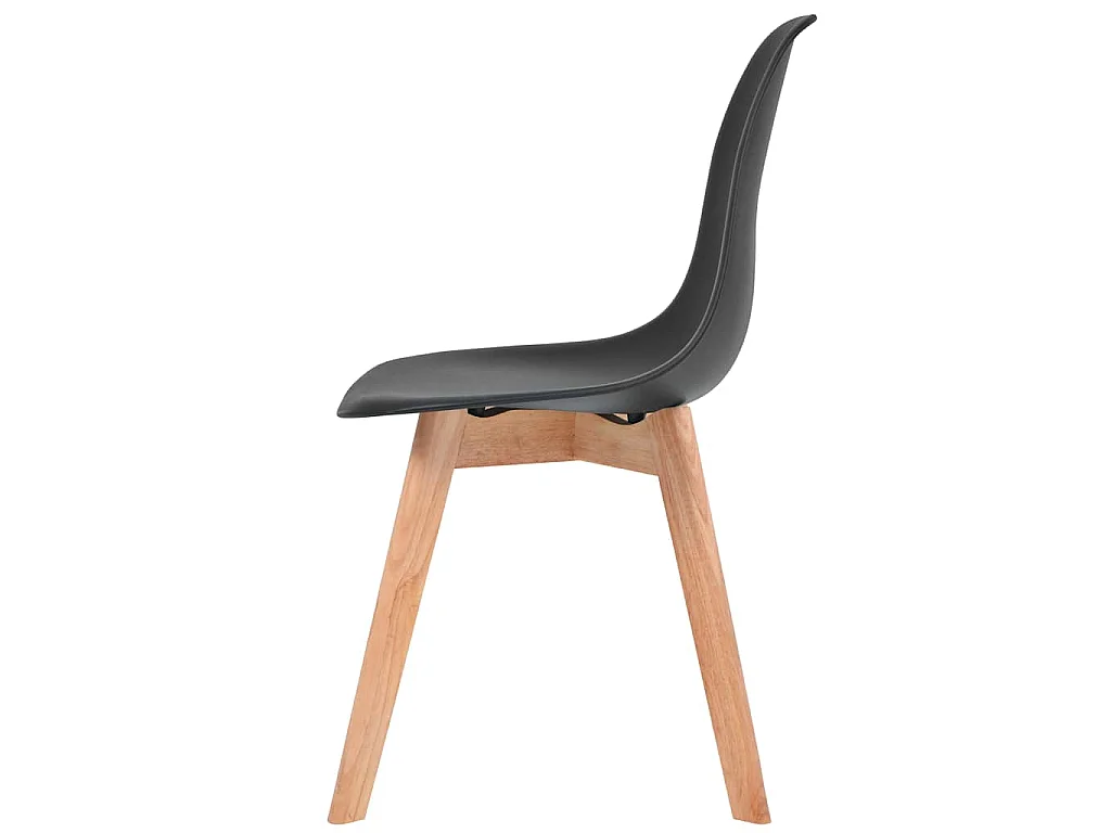 Chaises à manger lot de 6 Noir Plastique