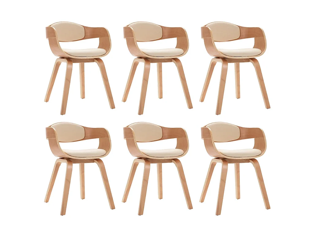 Chaises à manger lot de 6 bois courbé et similicuir