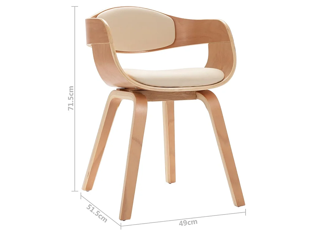 Chaises à manger lot de 6 bois courbé et similicuir