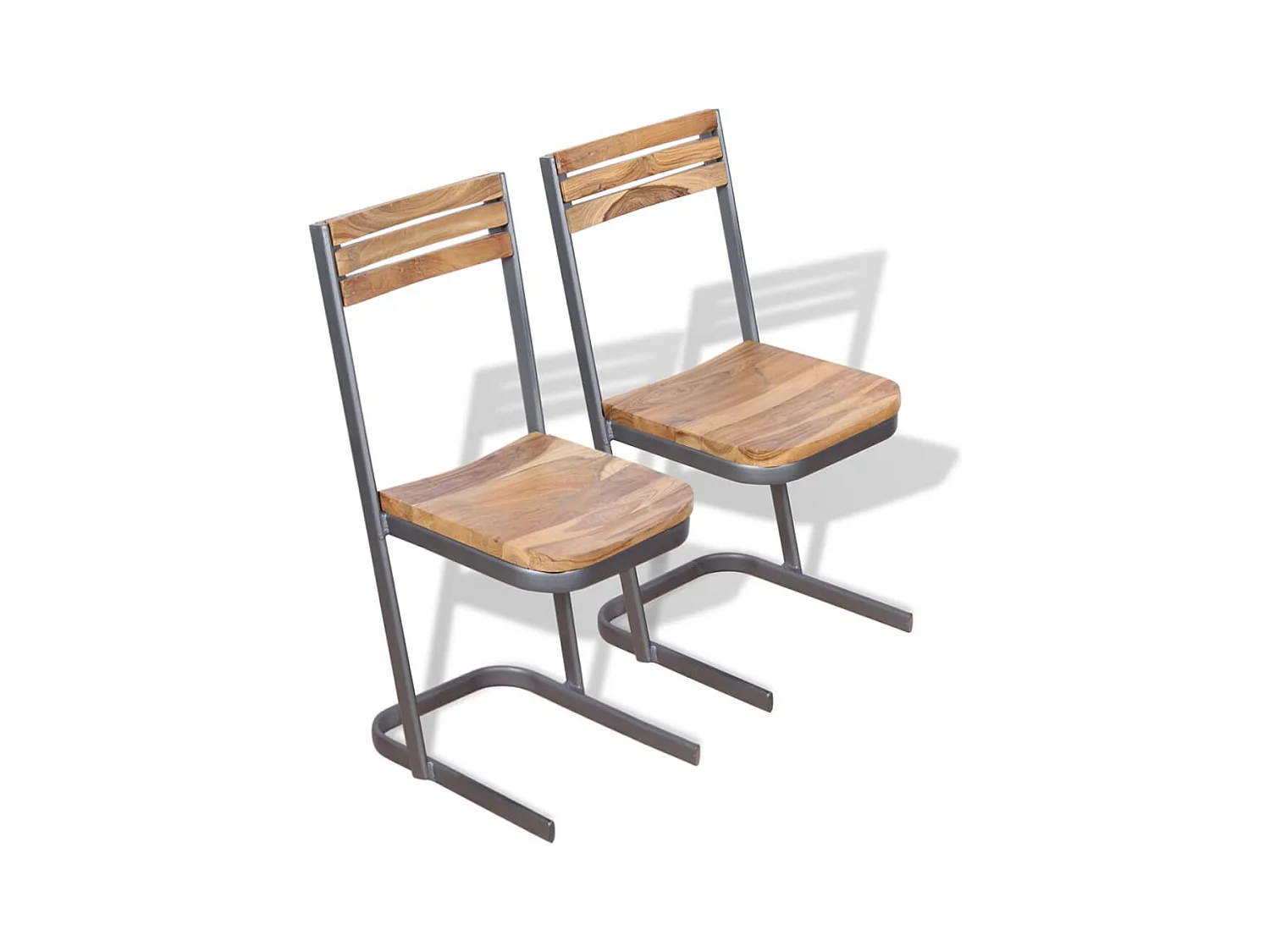Chaises à manger lot de 2 bois de teck massif