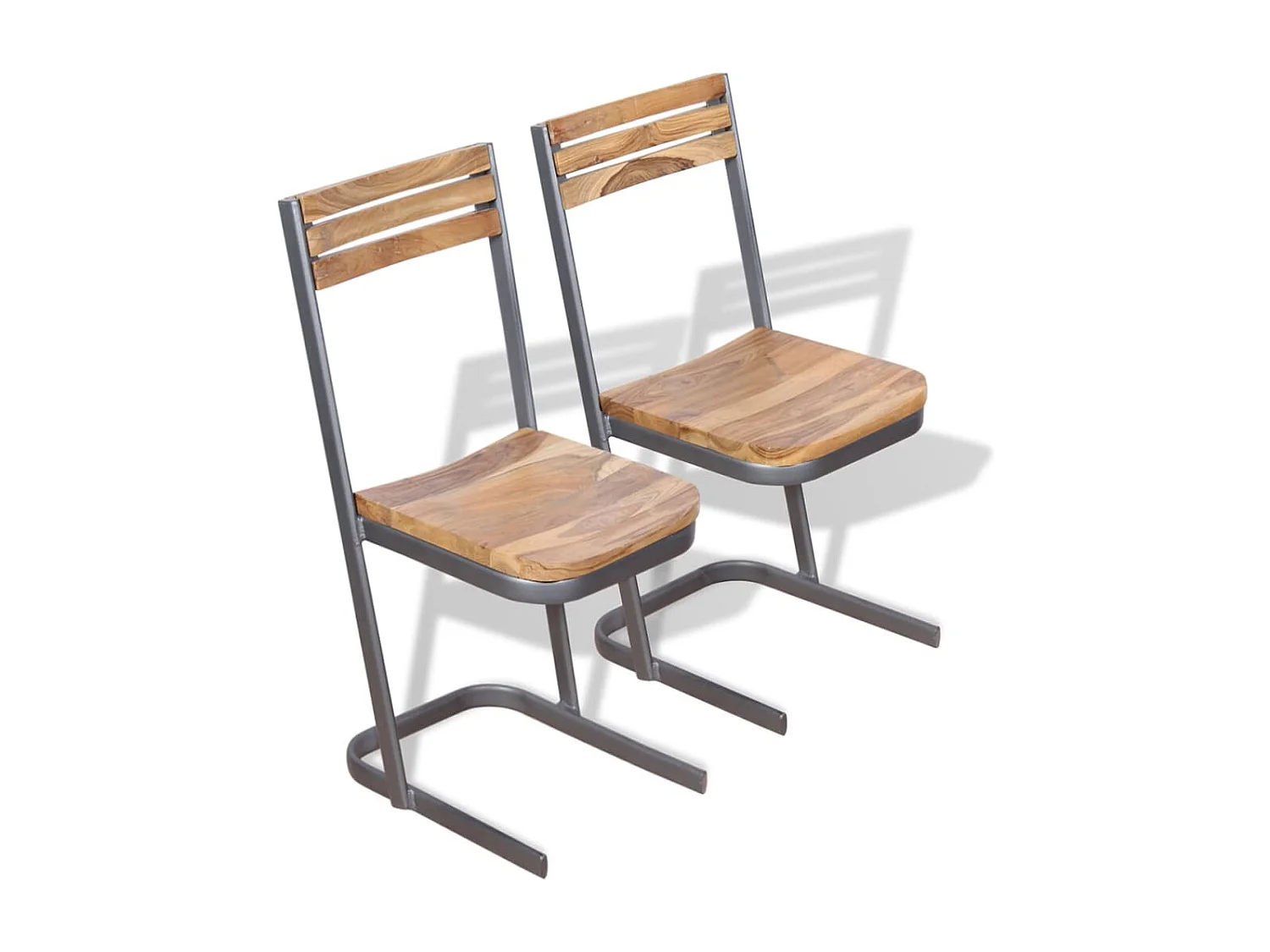 Esszimmerstühle 2 Stk. Massivholz Teak