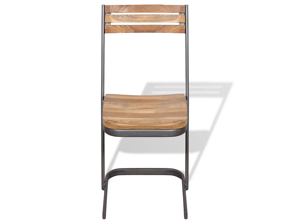 Sedie da Pranzo 2 pz in Legno Massello di Teak