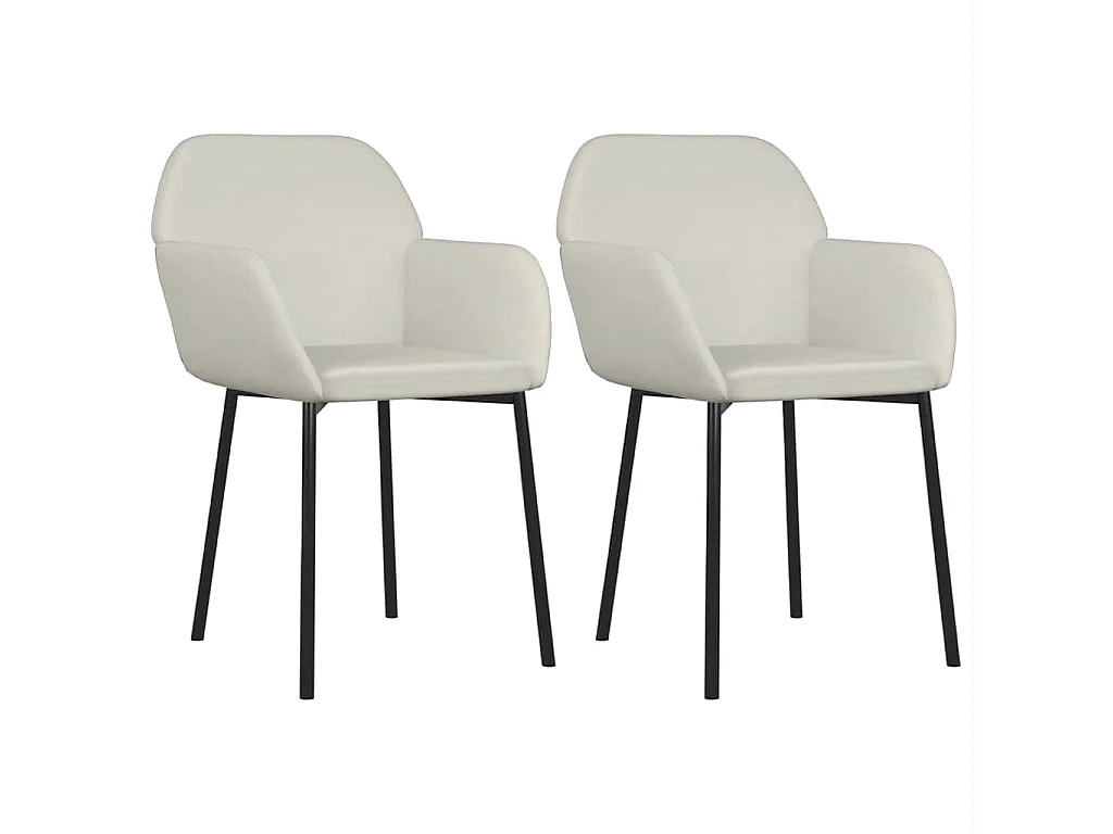 Esszimmerstühle 2 Stk. Creme Samt