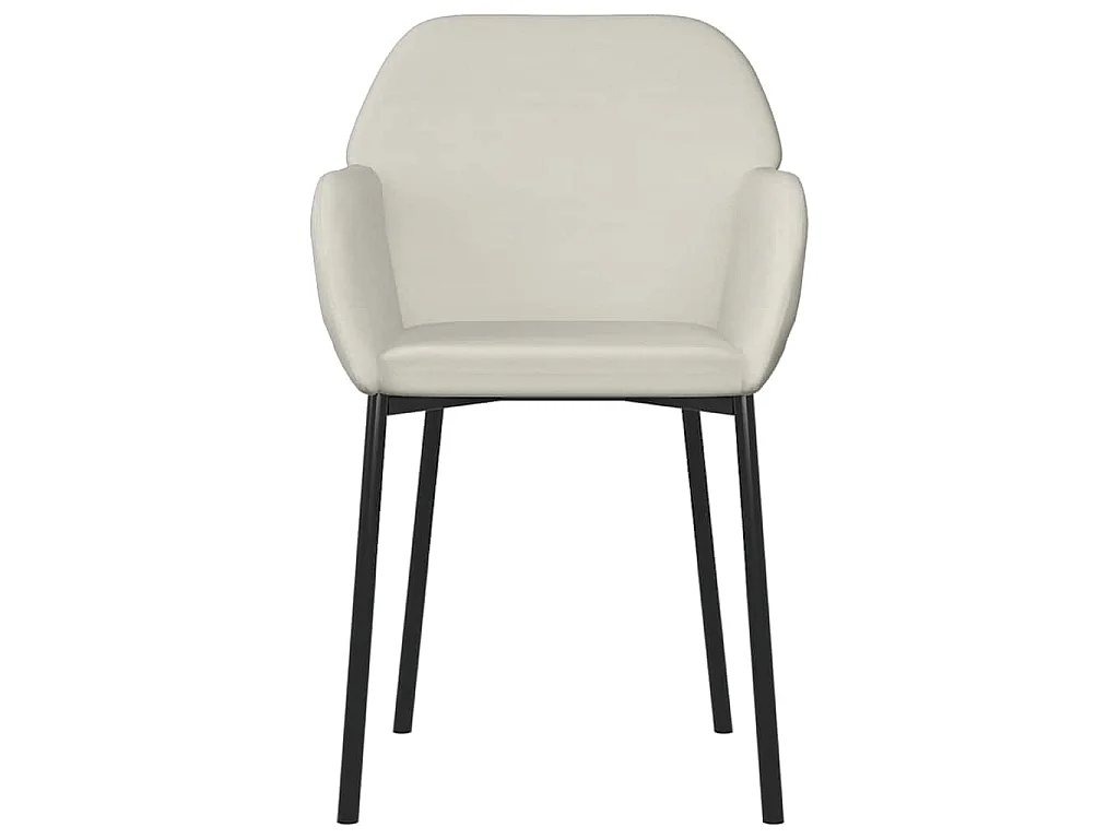 Chaises à manger lot de 2 Crème Velours