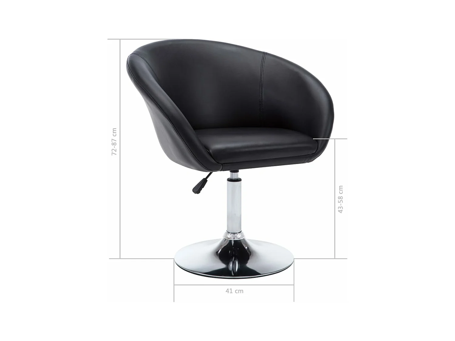 Eetkamerstoelen draaibaar 2 st kunstleer zwart