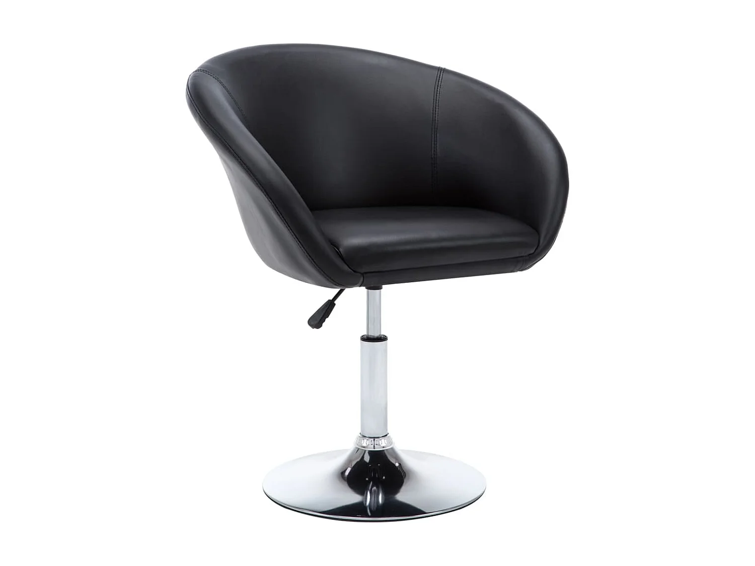 Chaises pivotantes de salle à manger 2 pcs Noir Similicuir