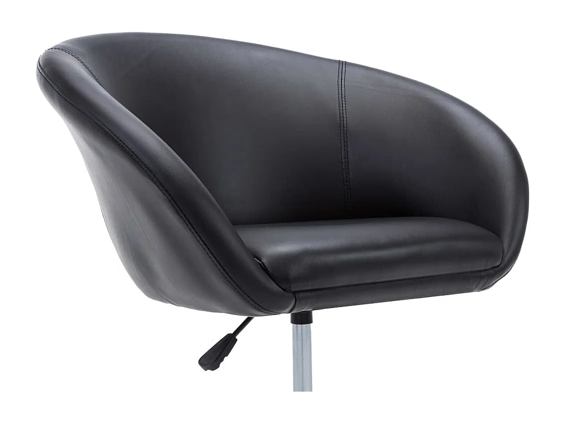 Chaises pivotantes de salle à manger 2 pcs Noir Similicuir