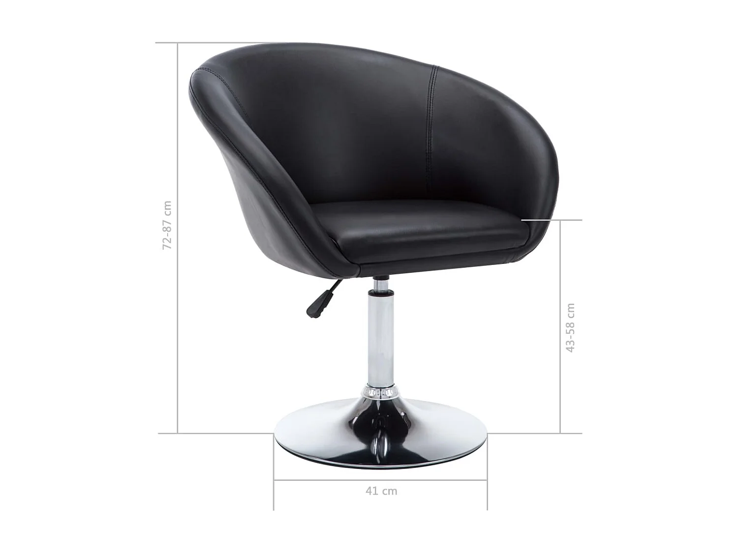 Chaises pivotantes de salle à manger 2 pcs Noir Similicuir