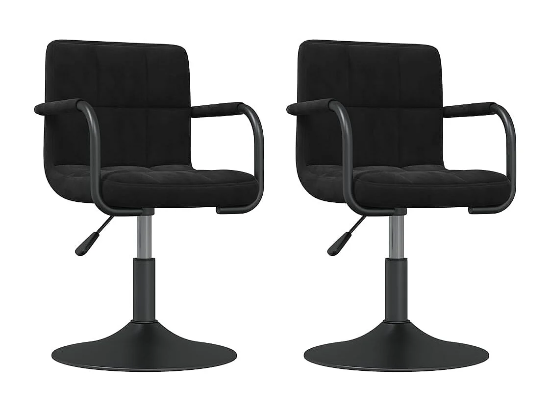 Eetkamerstoelen draaibaar 2 st fluweel zwart