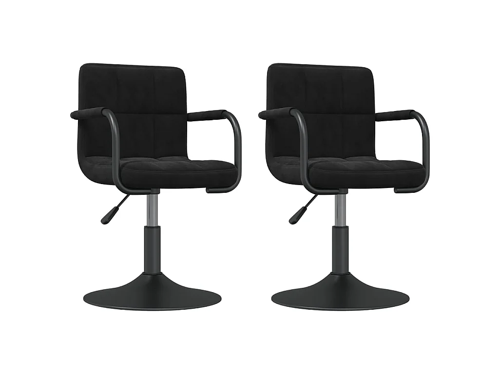 Chaises pivotantes à manger lot de 2 noir velours