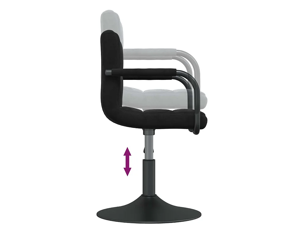 Chaises pivotantes à manger lot de 2 noir velours