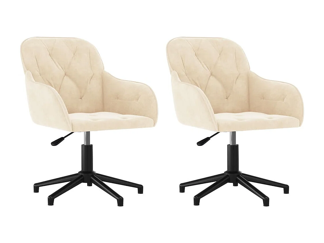 Eetkamerstoelen draaibaar 2 st fluweel crèmekleurig