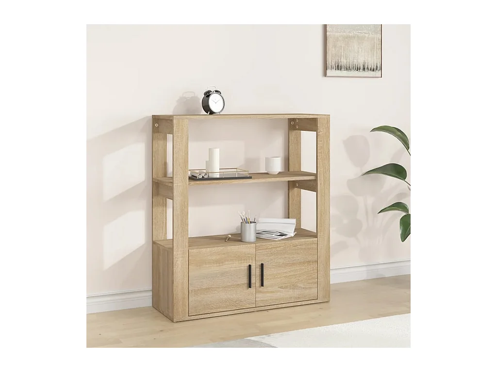 Buffet Chêne sonoma 80x30x90 cm Bois d'ingénierie