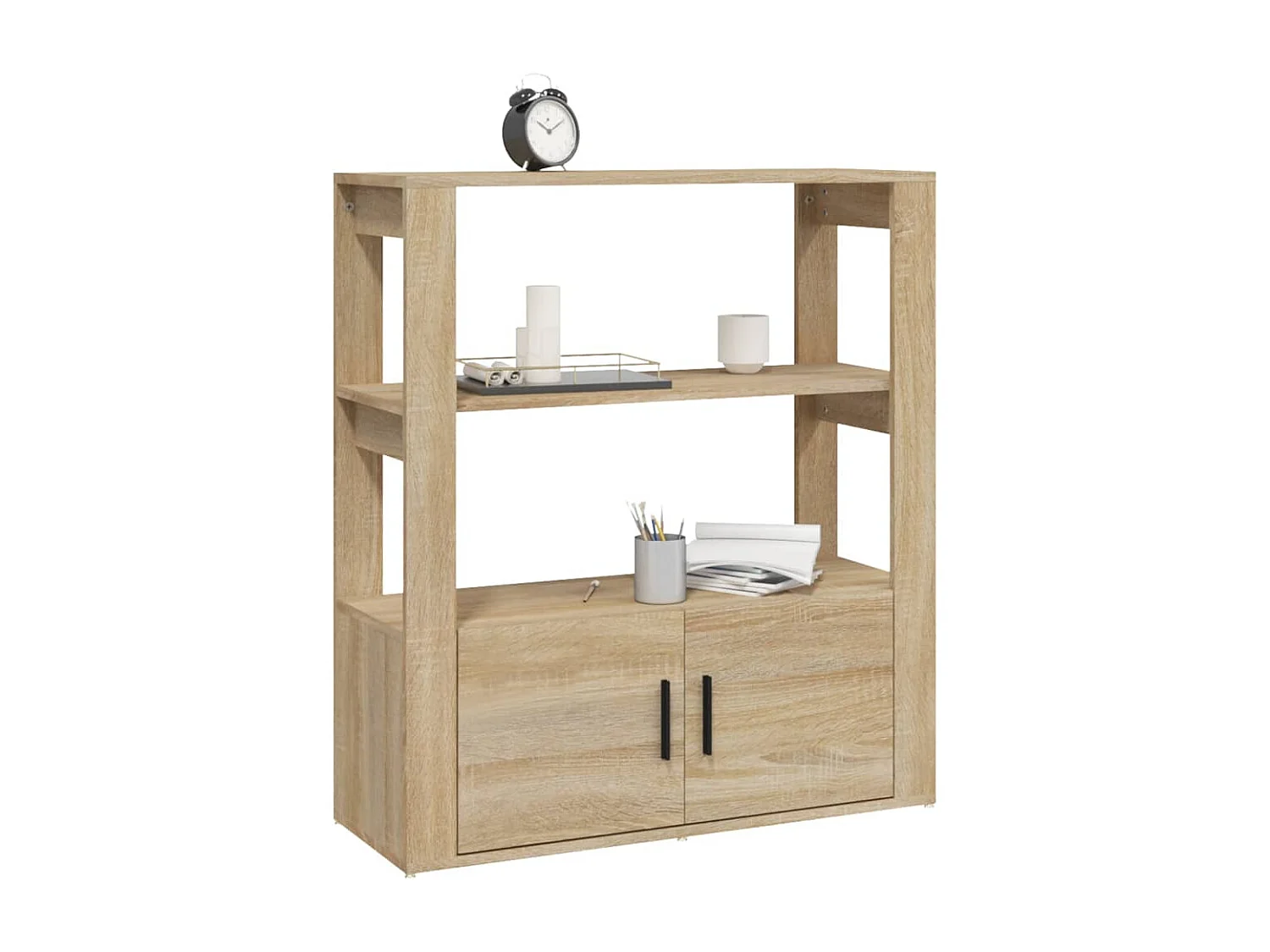 Aparador madera contrachapada color roble Sonoma 80x30x90 cm