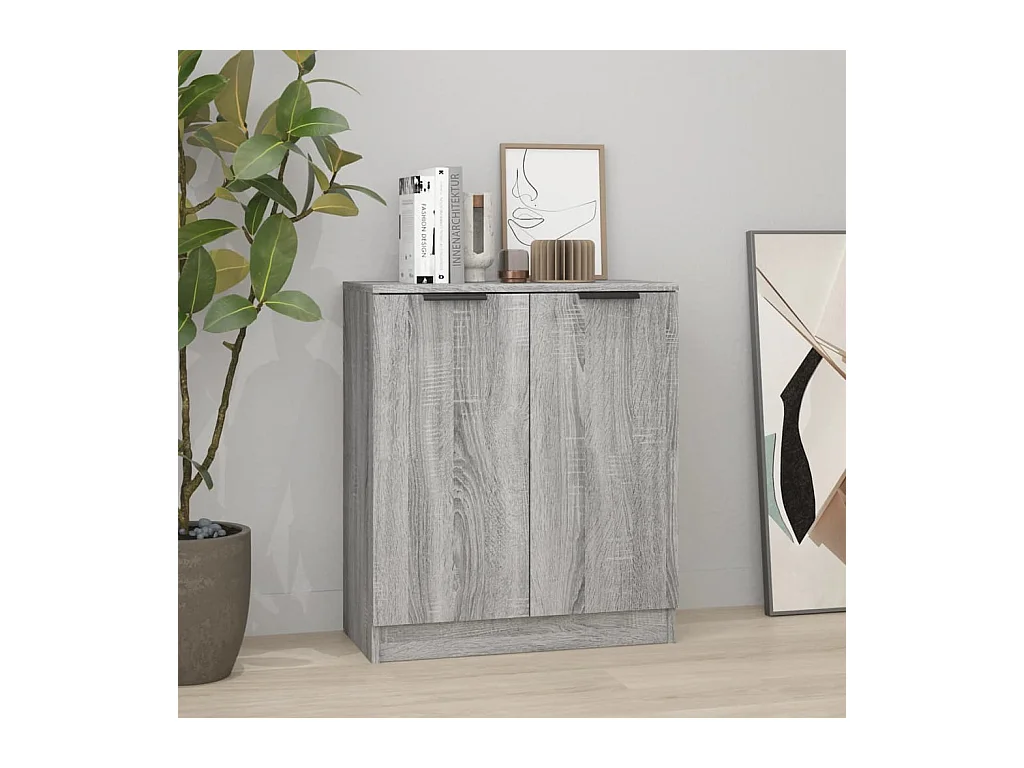 Dressoir 60x30x70 cm bewerkt hout grijs sonoma eiken
