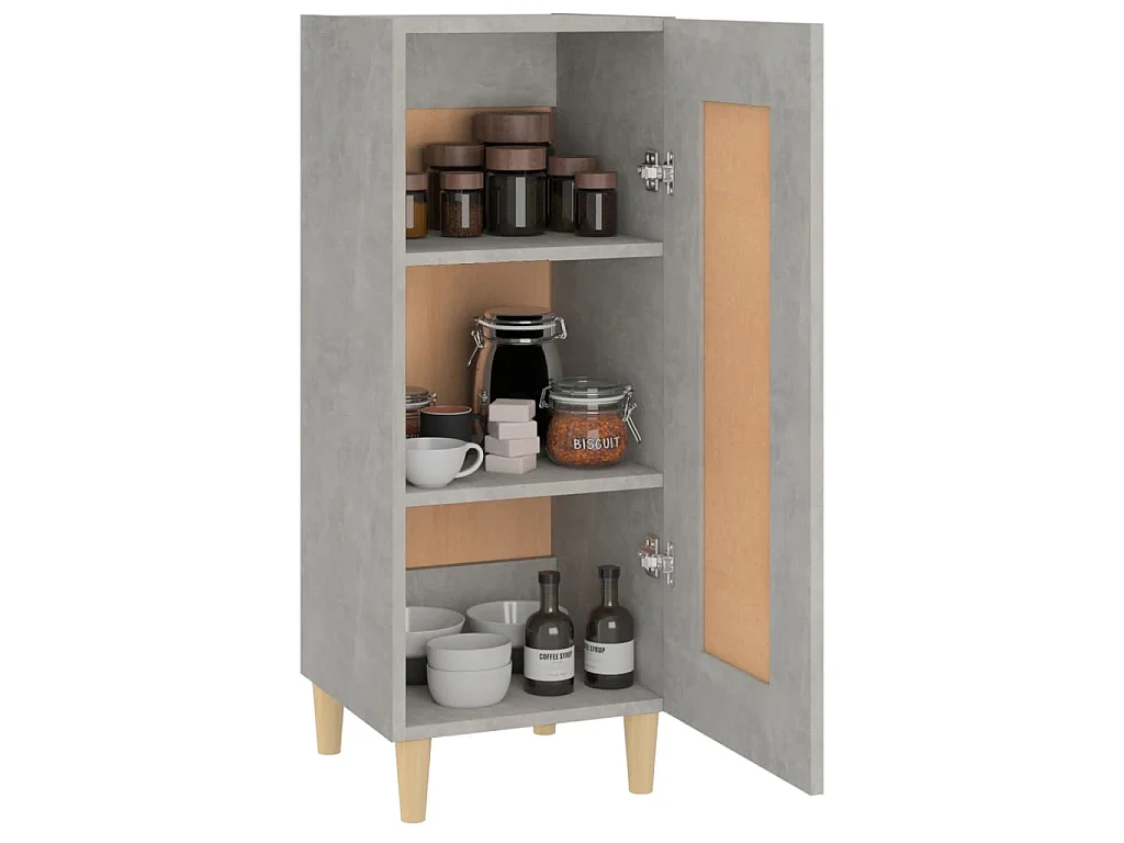 Dressoir 34,5x34x90 cm bewerkt hout betongrijs