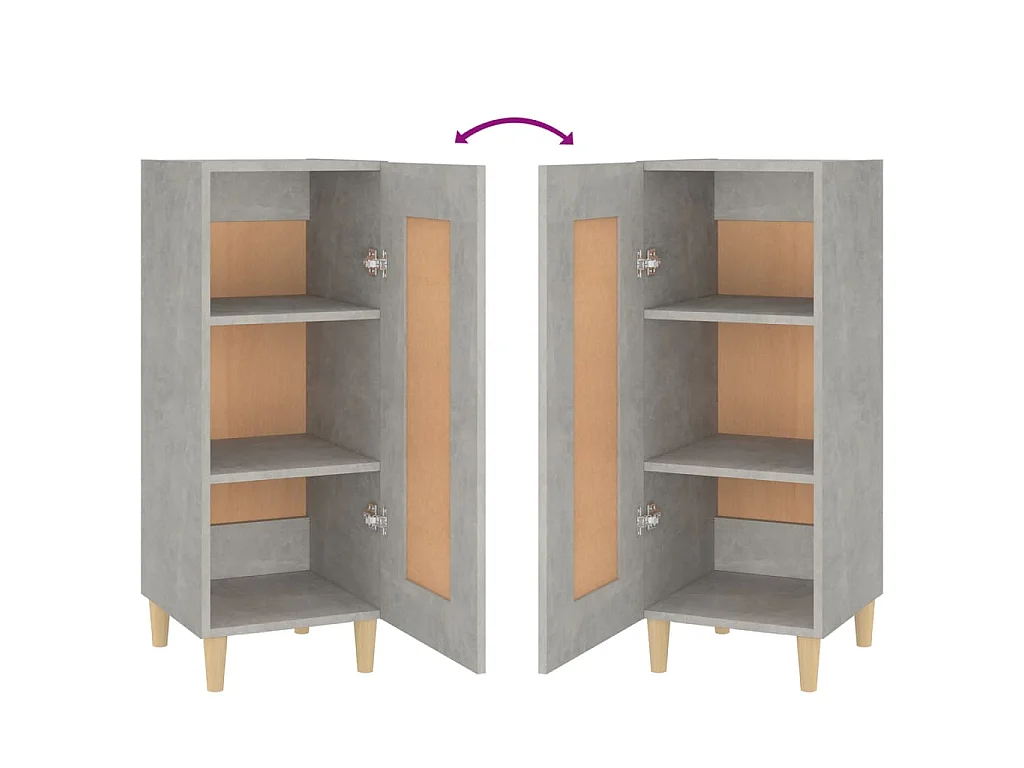 Dressoir 34,5x34x90 cm bewerkt hout betongrijs