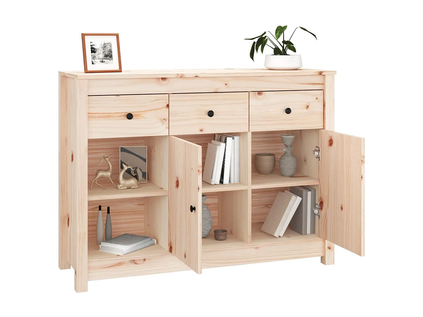 Dressoir 100x35x74 cm massief grenenhout