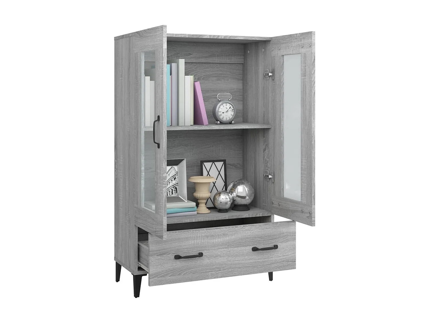 Highboard Grau Sonoma 70x31x115 cm Holzwerkstoff