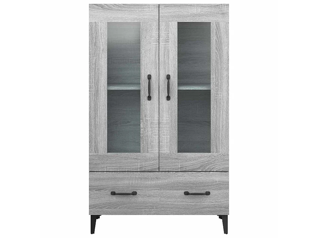 Hoge kast 70x31x115 cm bewerkt hout grijs sonoma eikenkleurig