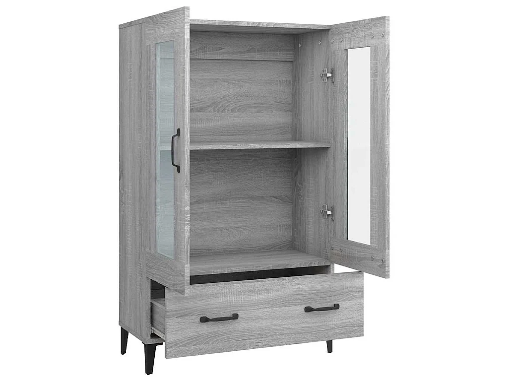 Hoge kast 70x31x115 cm bewerkt hout grijs sonoma eikenkleurig