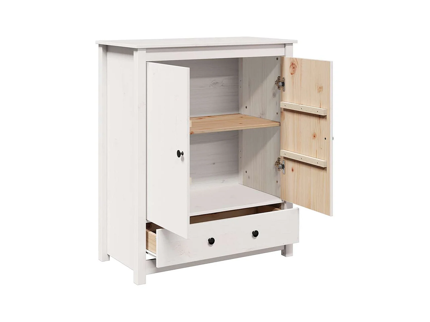 Buffet Blanc 83x41,5x100 cm Bois massif de pin